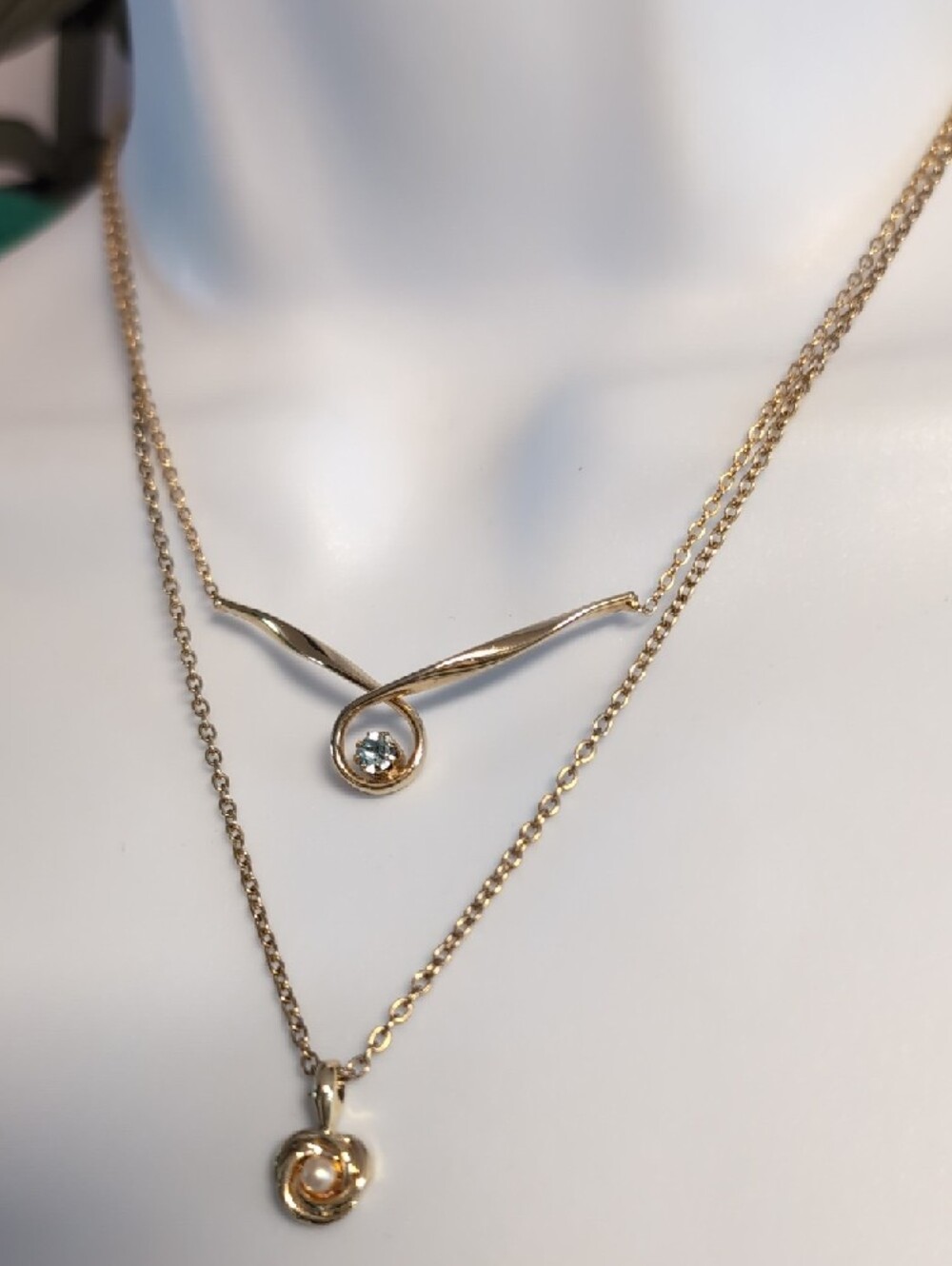Delicate Layering Necklaces with Pearl & Crystal Accents - Picture 2 of 7